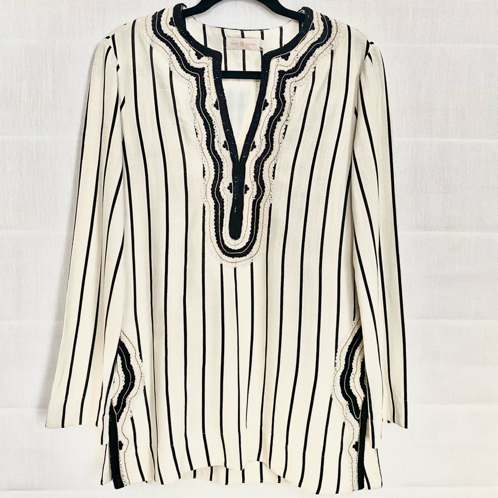 Ivory and black Tory Burch tunic - NWT